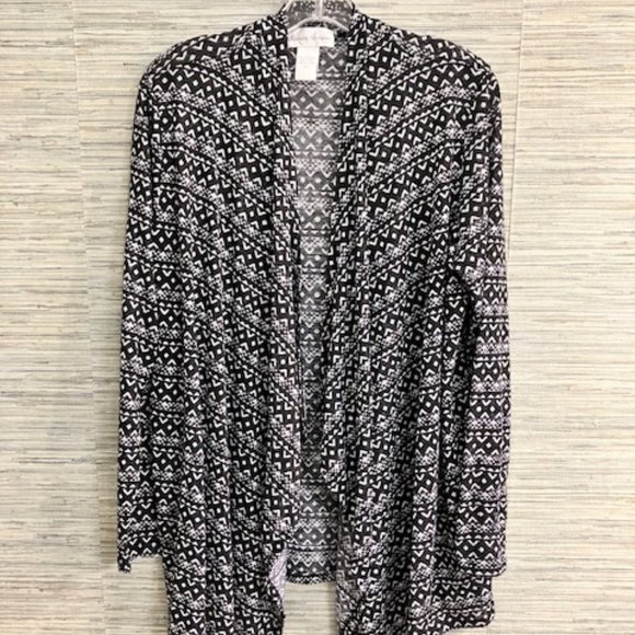 FASHION AVENUE - Size XL - Black & White Southwestern Print Lightweight Jacket - Picture 3 of 9